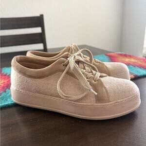 MaxMara tan suede platform sneakers 7.5/ EUR 37.5